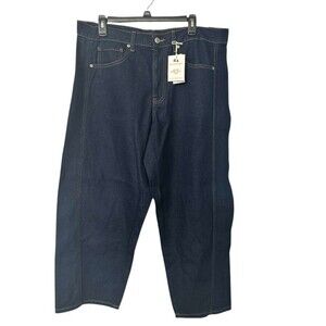 Free Assembly Barrel Ankle Jeans Women Size 12 Dark Mid Rise New